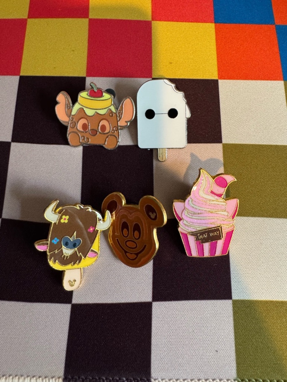 Cute Dessert & Character Enamel Pin Set - Multicolor